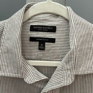Banana Republic Linen Cotton Striped Shirt